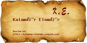 Kalamár Elemér névjegykártya
